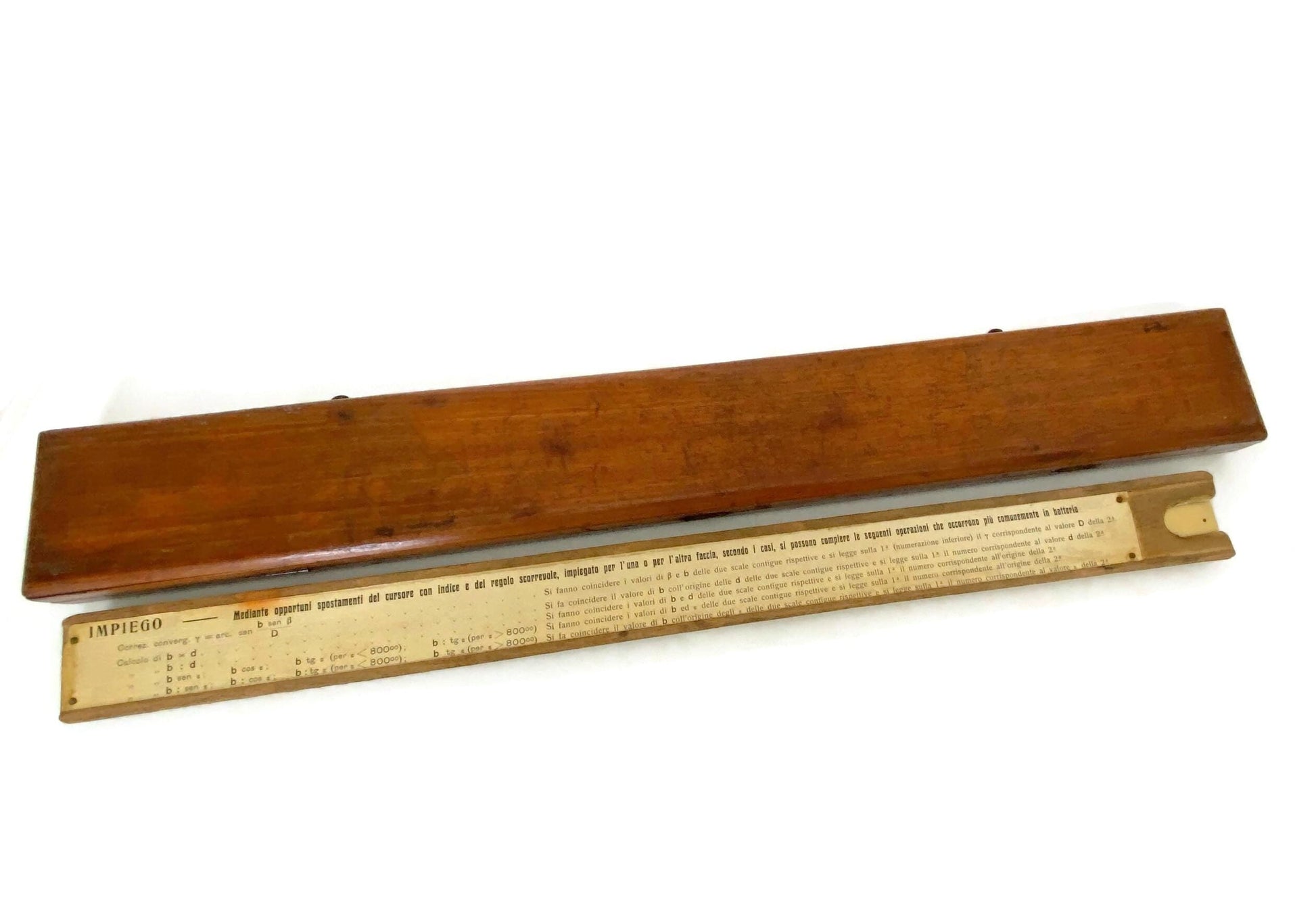 Vintage Italian Slide Rule by Mo. Mattei World Word II Era Artillery Tool at Duckwells
