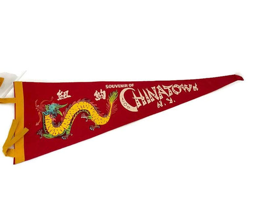 Vintage Chinatown, N.Y. Felt Pennant