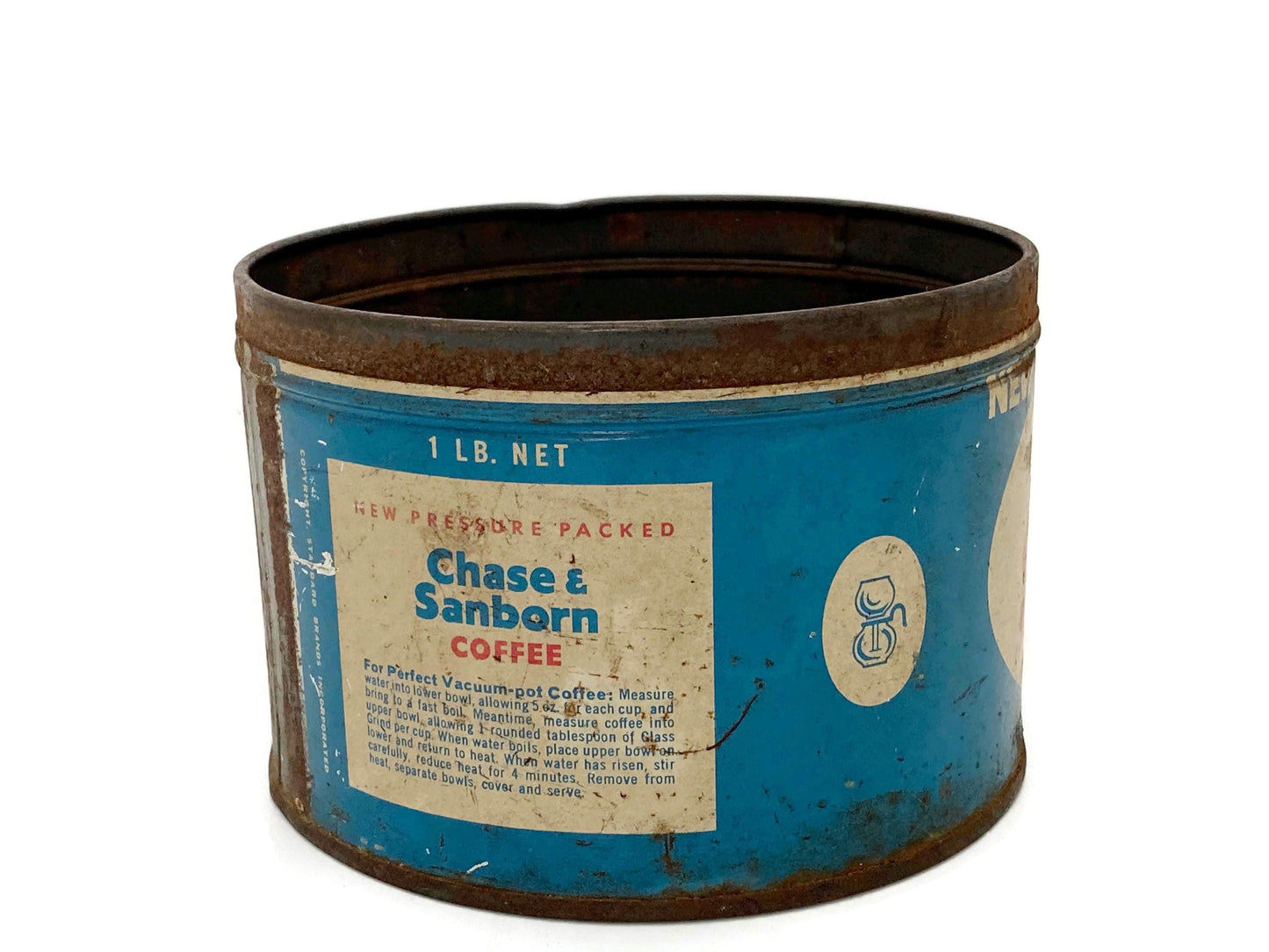 Midcentury Chase & Sanborn Coffee Tin Can at Duckwells