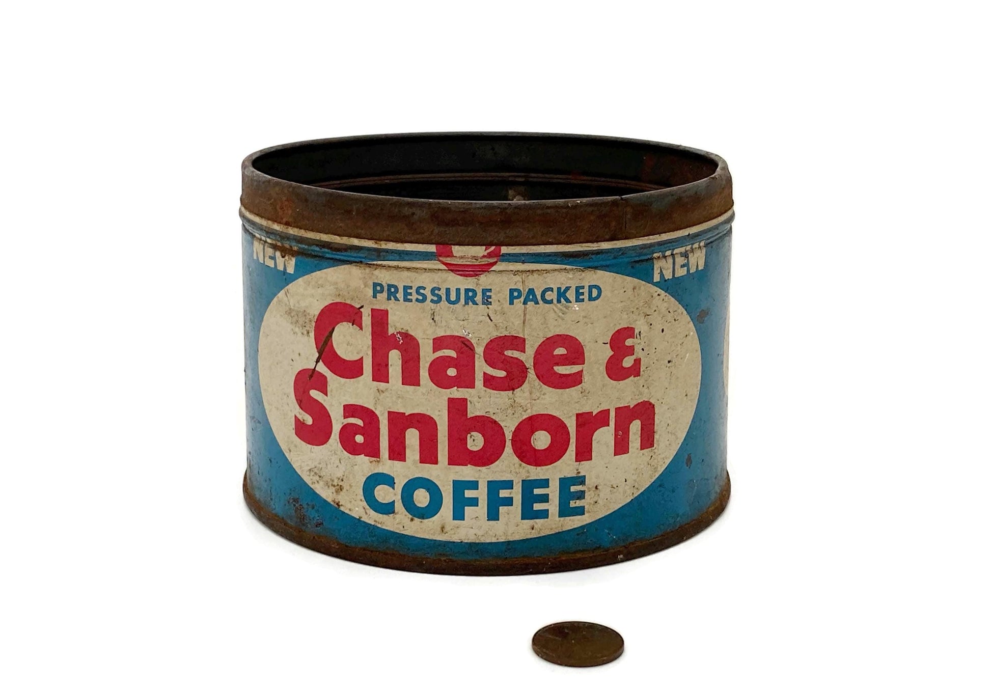 Midcentury Chase & Sanborn Coffee Tin Can at Duckwells
