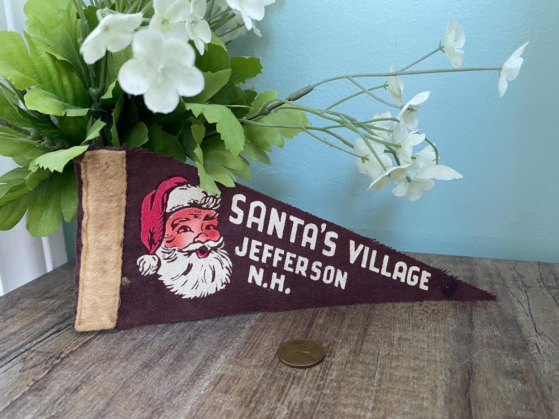 Vintage Santa's Village, New Hampshire Souvenir Pennant at Duckwells