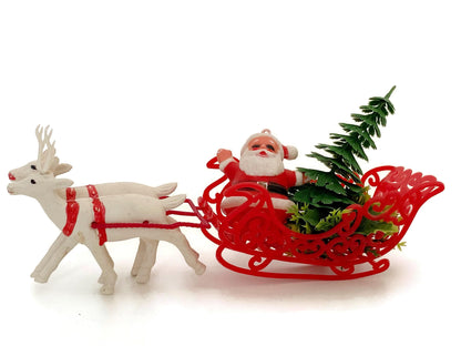 MidCentury Santa on Sleigh with Reindeer at Duckwells