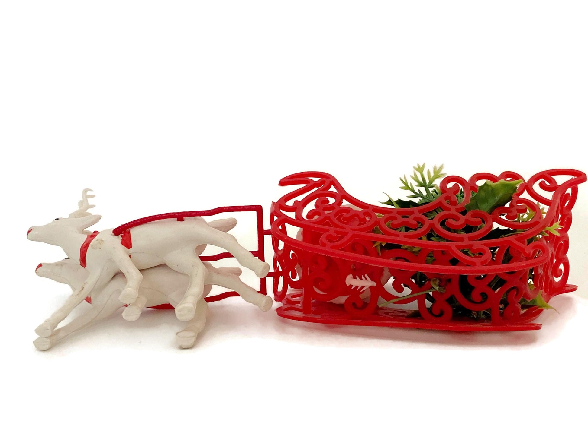 MidCentury Santa on Sleigh with Reindeer at Duckwells