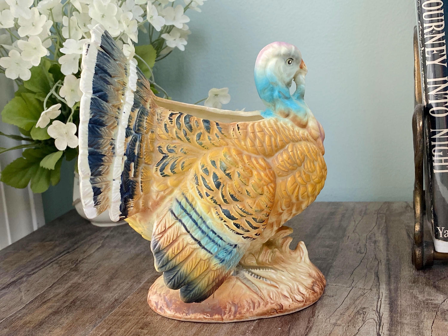 Midcentury Ceramic Turkey Planter by Napco at Duckwells