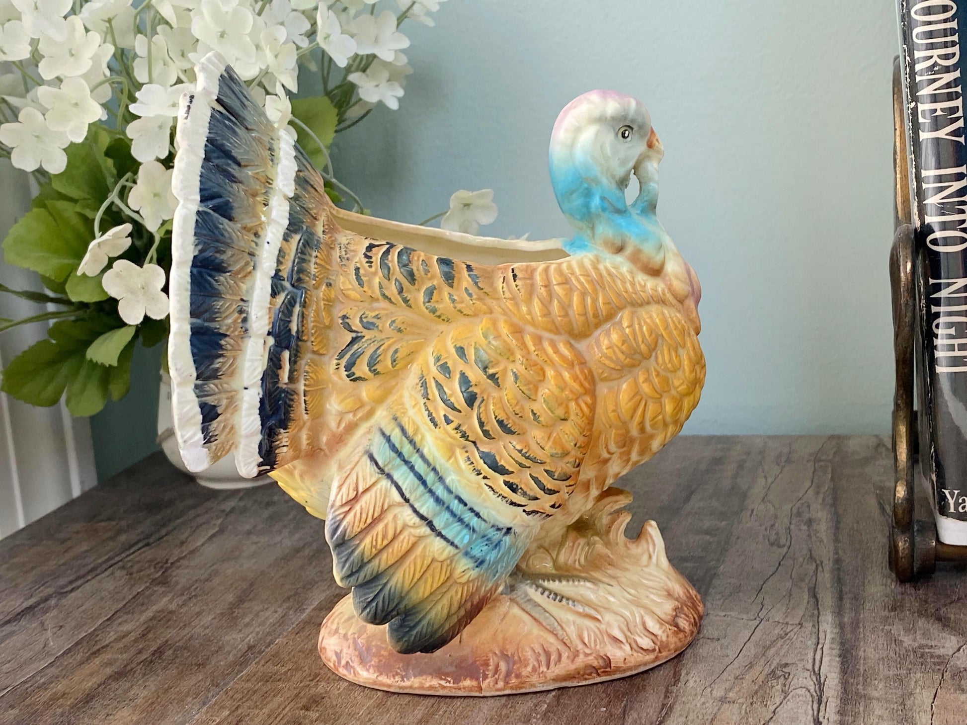 Midcentury Ceramic Turkey Planter by Napco at Duckwells