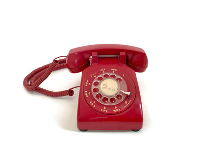 Vintage Red Rotary Dial Telephone at Duckwells