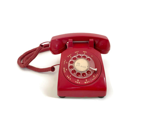 Vintage Red Rotary Dial Telephone at Duckwells