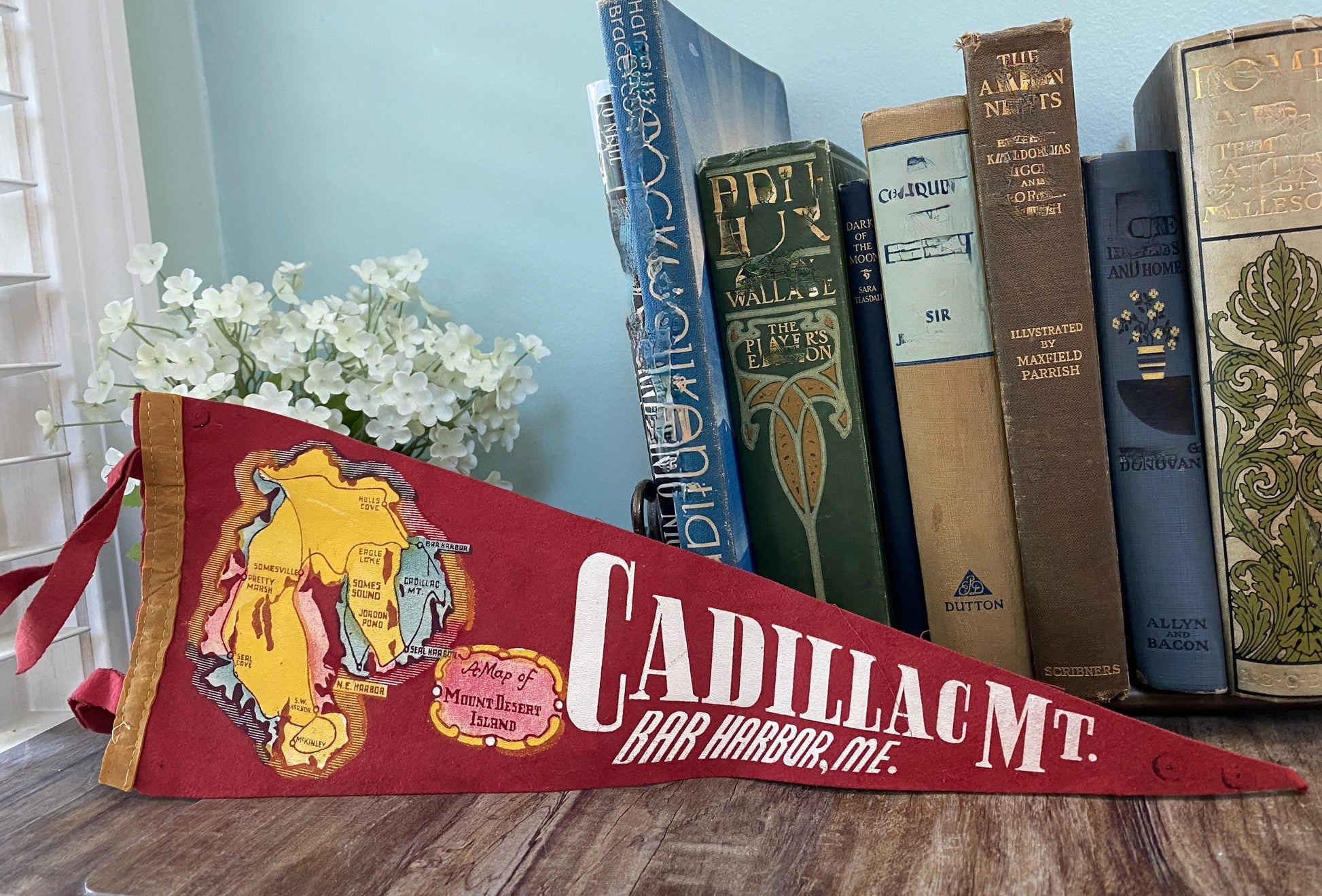 Vintage Cadillac Mountain, Bar Harbor Maine Pennant at Duckwells