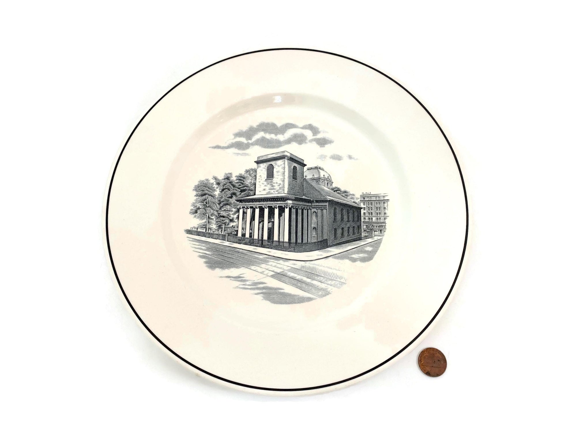 Vintage Boston Kings Chapel Plate by Spode at Duckwells