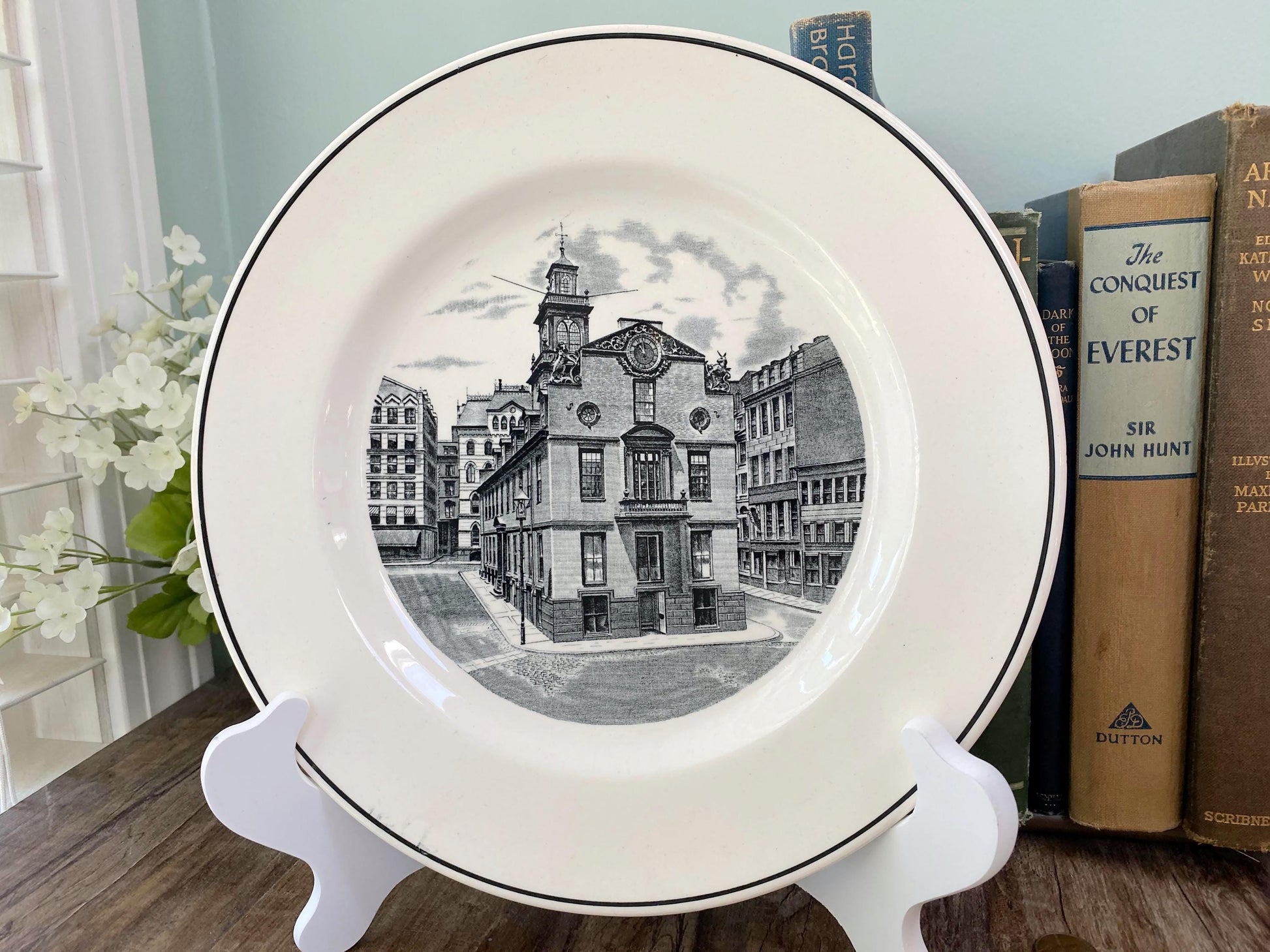 Vintage Massachusetts Old State House Plate by Spode at Duckwells