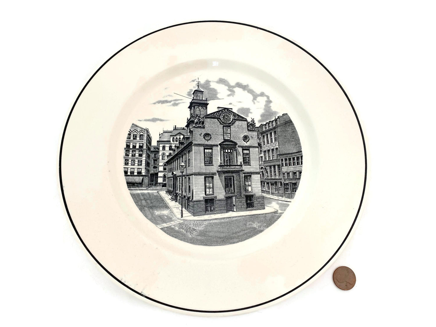 Vintage Massachusetts Old State House Plate by Spode at Duckwells