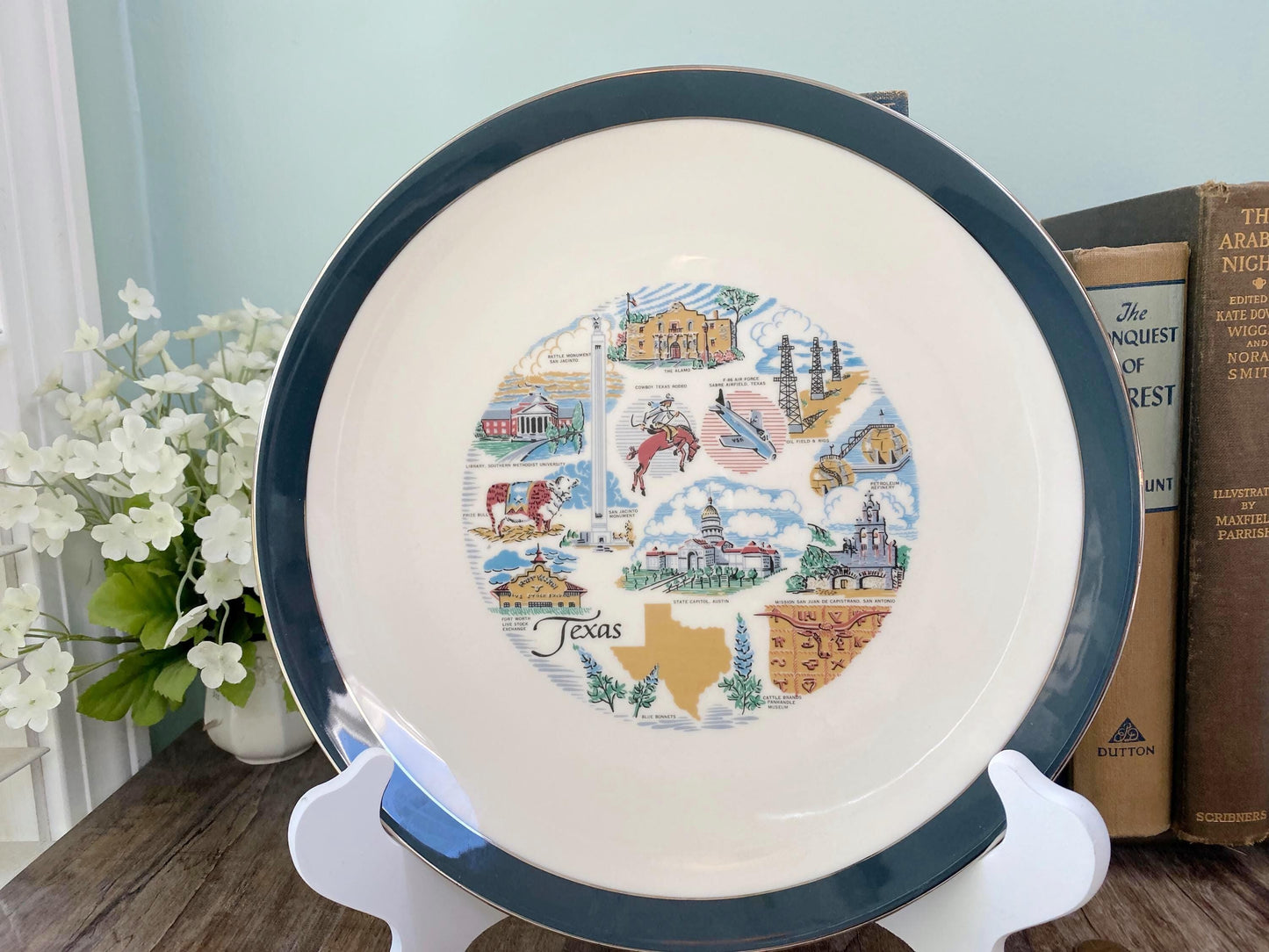 Vintage Texas State Souvenir Plate at Duckwells