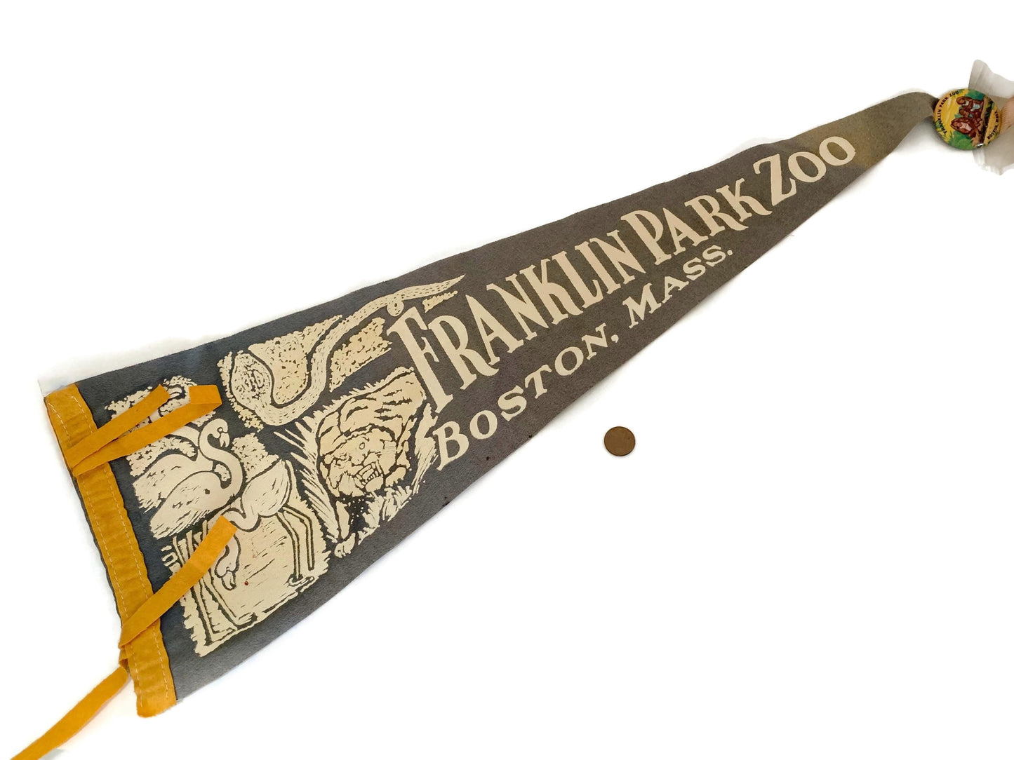 Vintage Franklin Park Zoo Boston Pennant