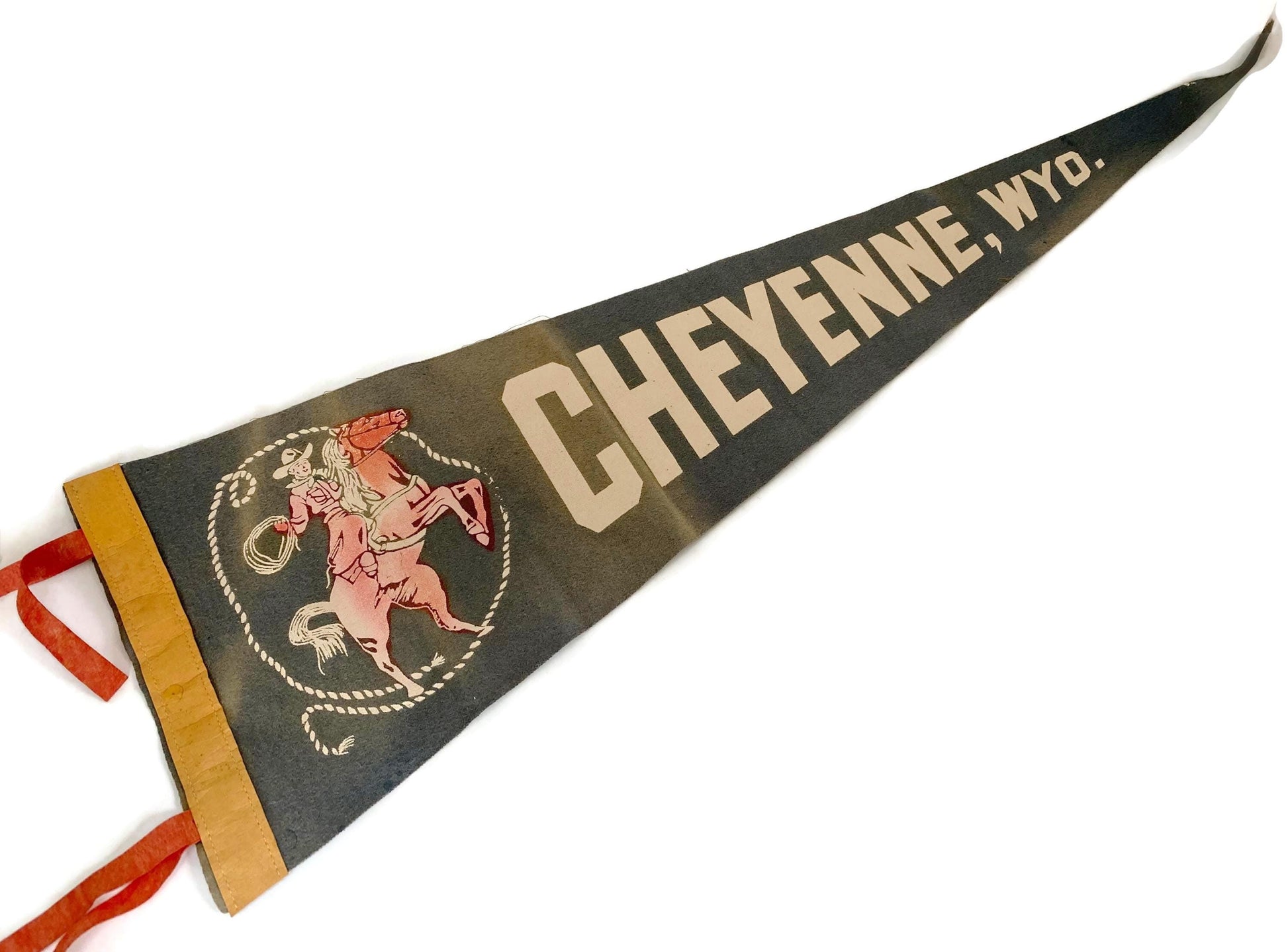 Midcentury Cheyenne Wyoming Souvenir Pennant at Duckwells