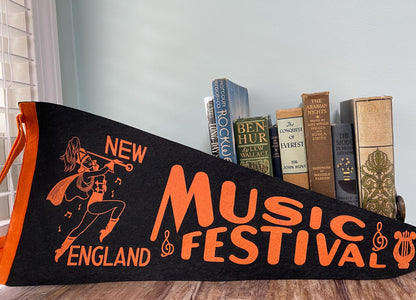 Vintage New England Music Festival Large Felt Pennant at Duckwells