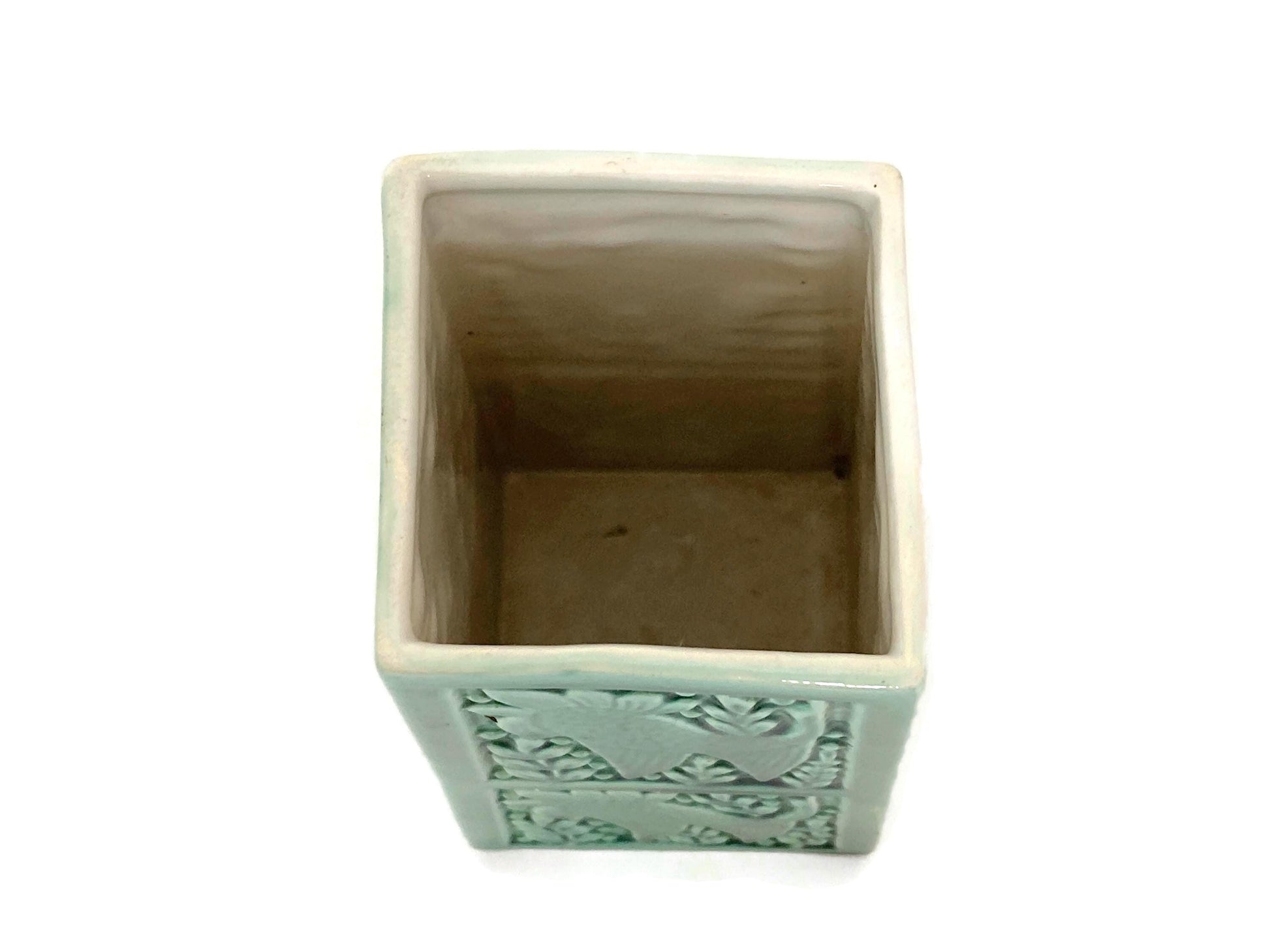 Vintage Green Ceramic Vase by Keramikos Greece at Duckwells