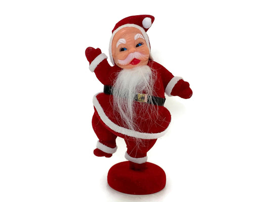 MidCentury Flocked Santa Claus Figurine