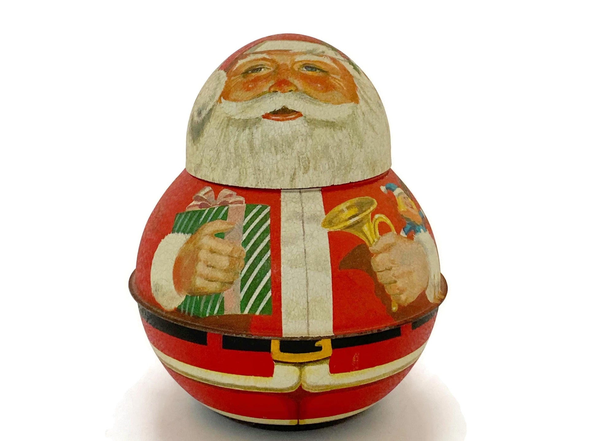 Vintage Santa Claus Small Roly Poly Tin at Duckwells