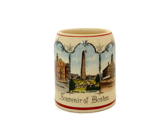 Antique Boston Mug, Mini Ceramic Souvenir