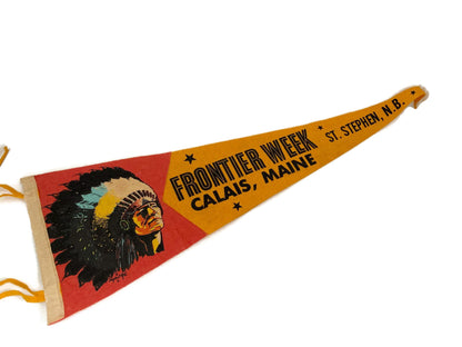 Vintage Frontier Week Pennant from Maine and Canada at Duckwells