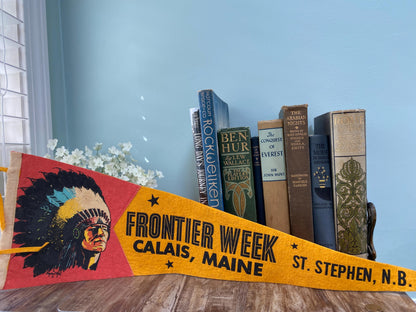 Vintage Frontier Week Pennant from Maine and Canada at Duckwells