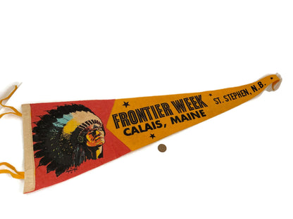Vintage Frontier Week Pennant from Maine and Canada at Duckwells