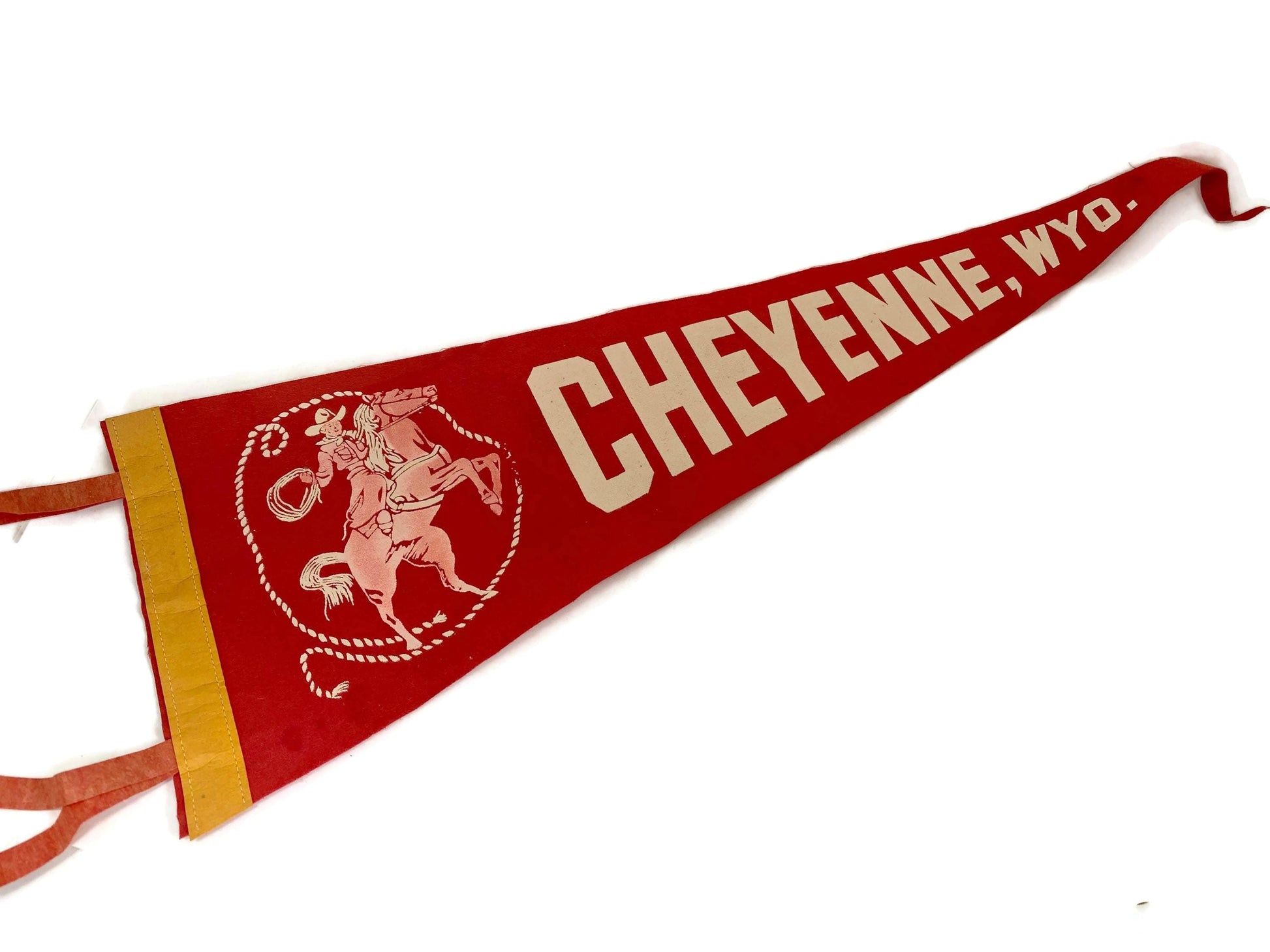 Midcentury Cheyenne Pennant; a Wyoming Souvenir at Duckwells