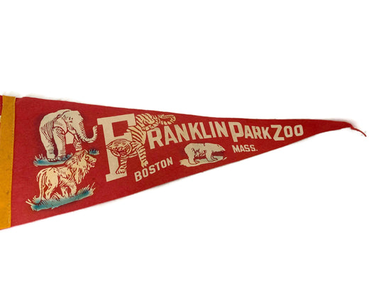 Vintage Boston Pennant Franklin Park Zoo Travel Souvenir at Duckwells