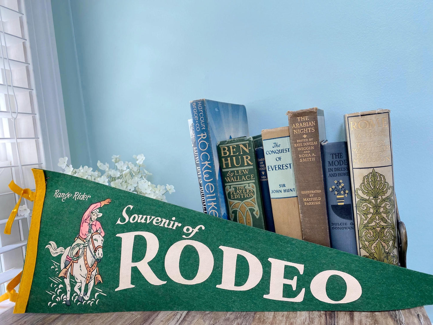 Vintage Souvenir of the Rodeo Large Felt Pennant at Duckwells