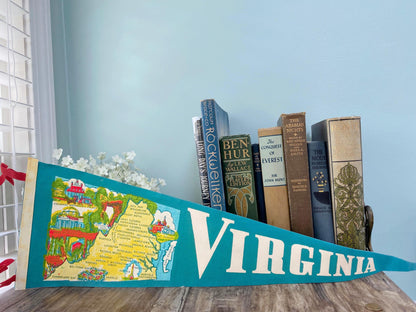 Vintage Virginia Pennant - Midcentury Felt Travel Souvenir at Duckwells