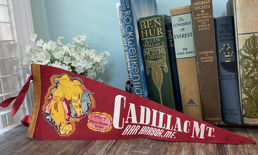 Vintage Cadillac Mountain, Bar Harbor Maine Pennant at Duckwells