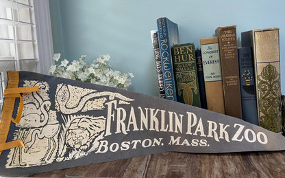 Vintage Franklin Park Zoo Boston Pennant