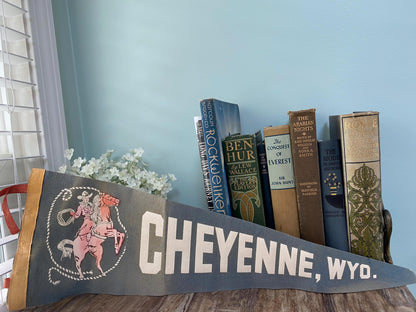 Midcentury Cheyenne Wyoming Souvenir Pennant at Duckwells
