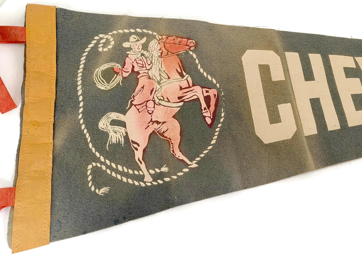 Midcentury Cheyenne Wyoming Souvenir Pennant at Duckwells
