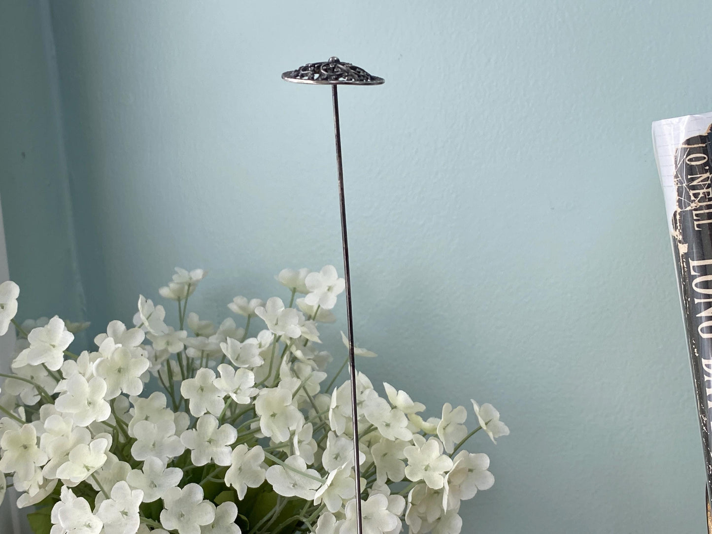 Antique Silver Hat Pin by Fishel and Nessler with Filigree Head at Duckwells