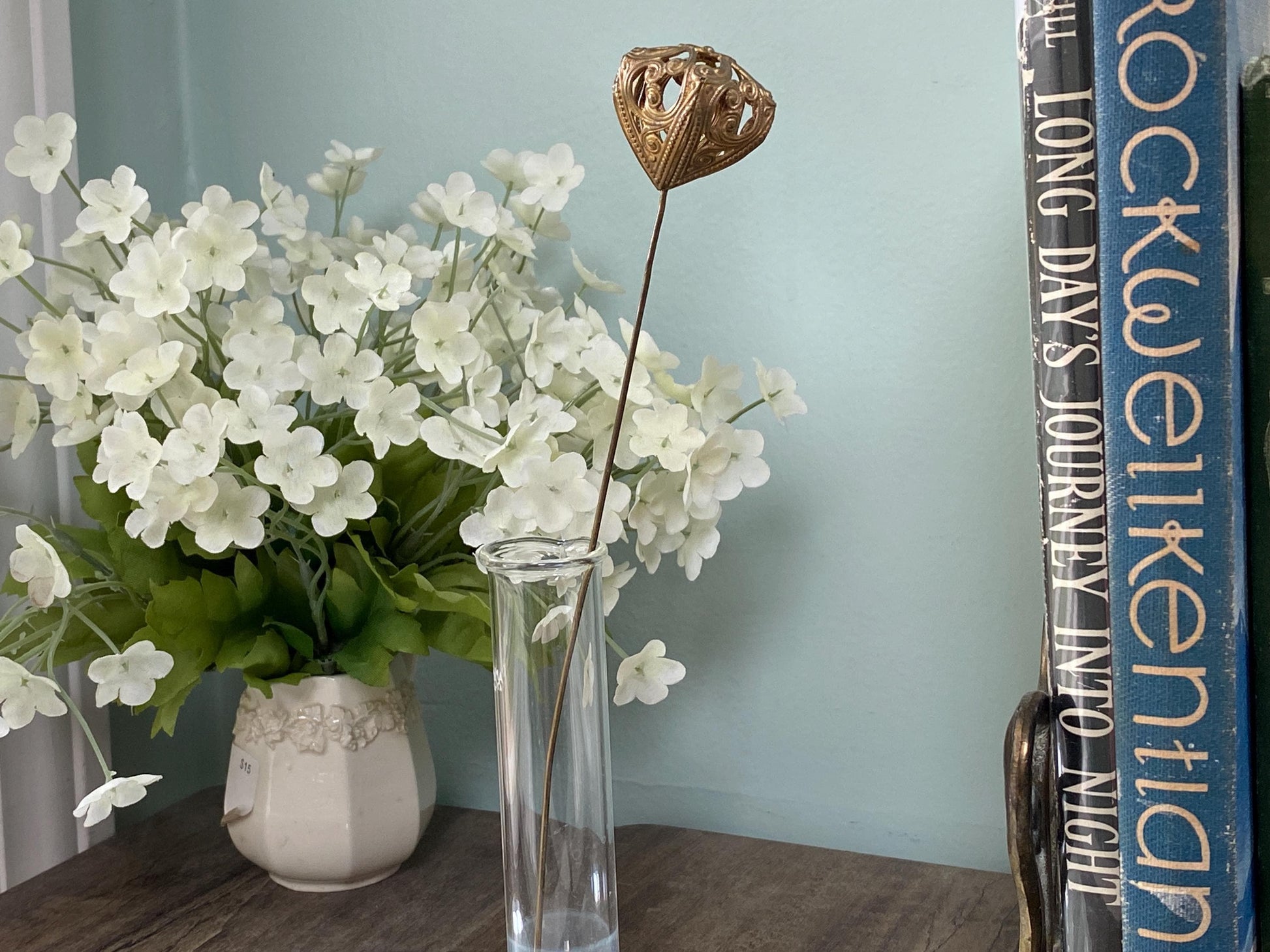 Antique Hat Pin - Art Nouveau Metal Filagree Hatpin at Duckwells