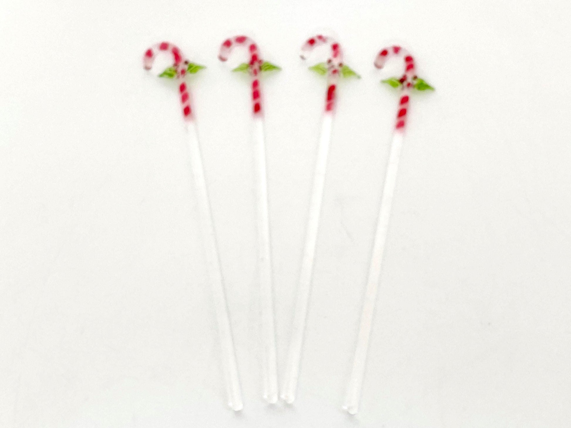 Vintage Christmas Drink Stirrers, Spun Glass Candy Canes at Duckwells