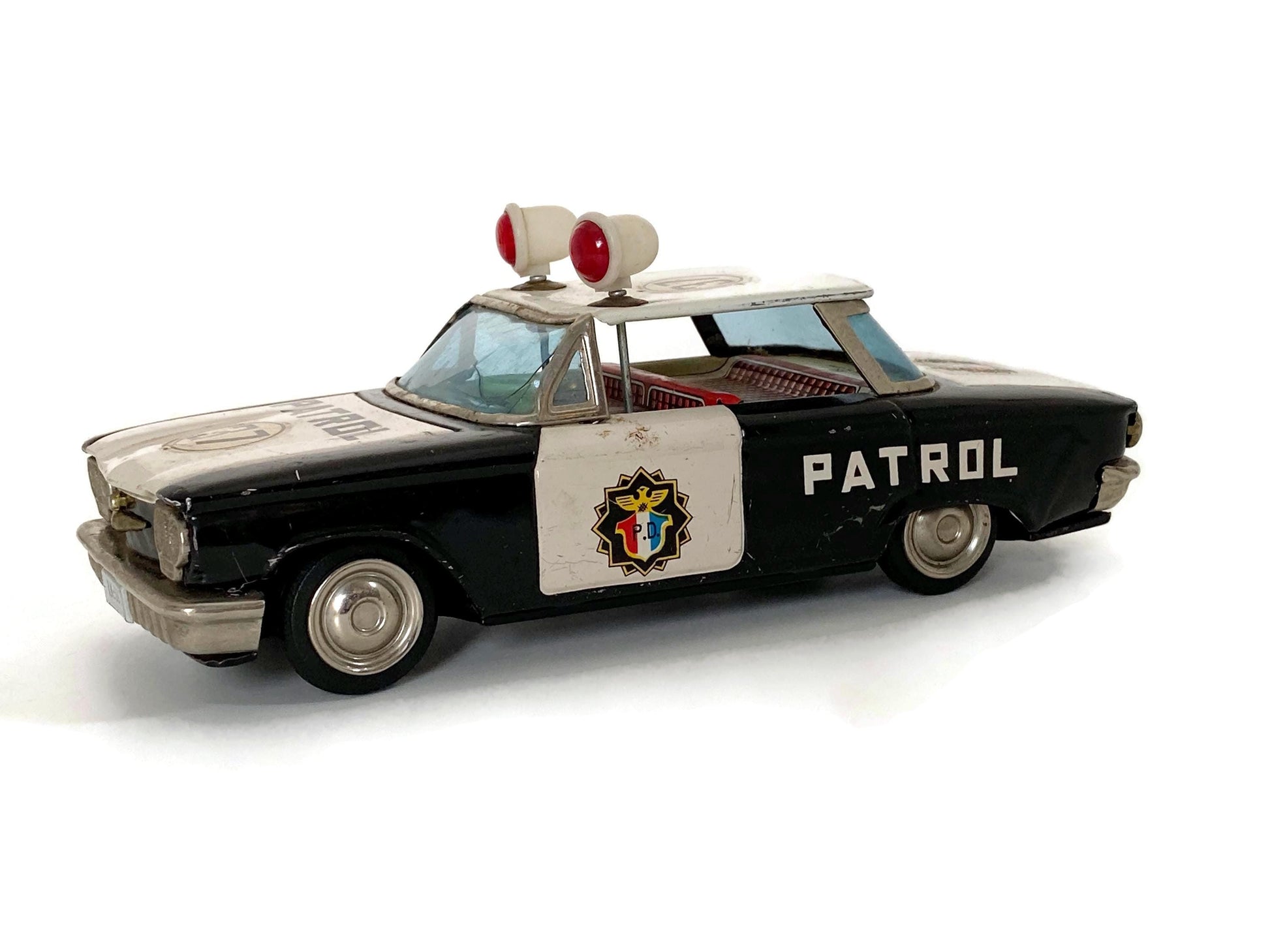 Vintage Police Car, Ichiko Friction Toy Made in Japan at Duckwells
