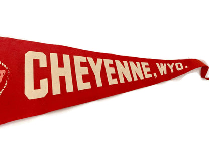 Midcentury Cheyenne Pennant; a Wyoming Souvenir at Duckwells