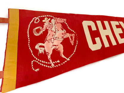 Midcentury Cheyenne Pennant; a Wyoming Souvenir at Duckwells