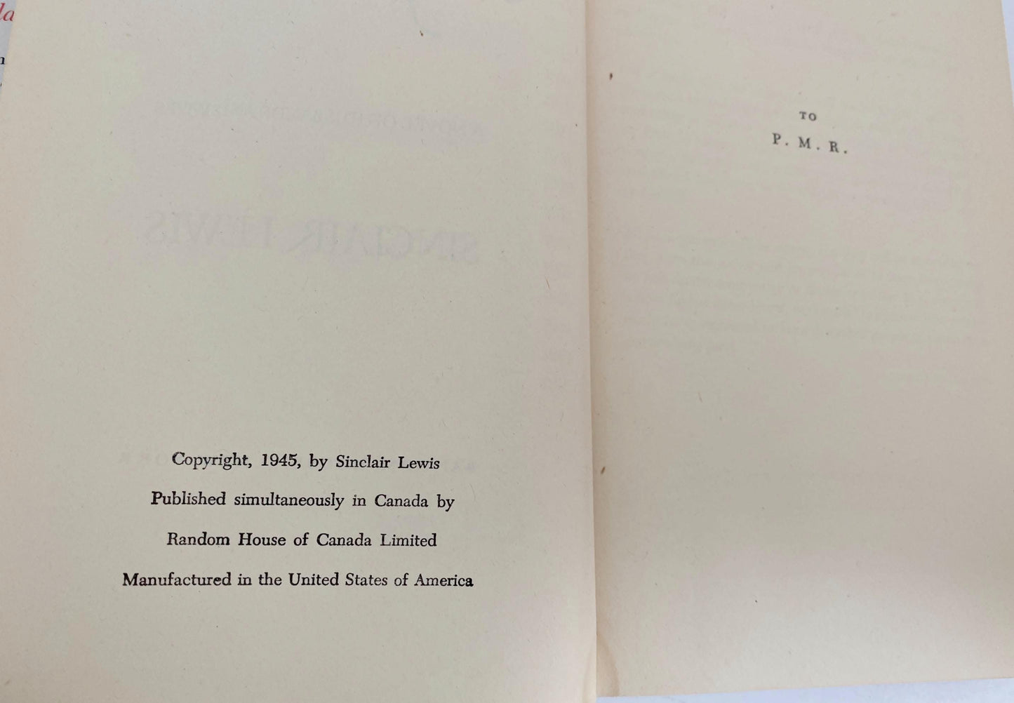 Vintage Book, Cass Timberlane, by Sinclair Lewis at Duckwells