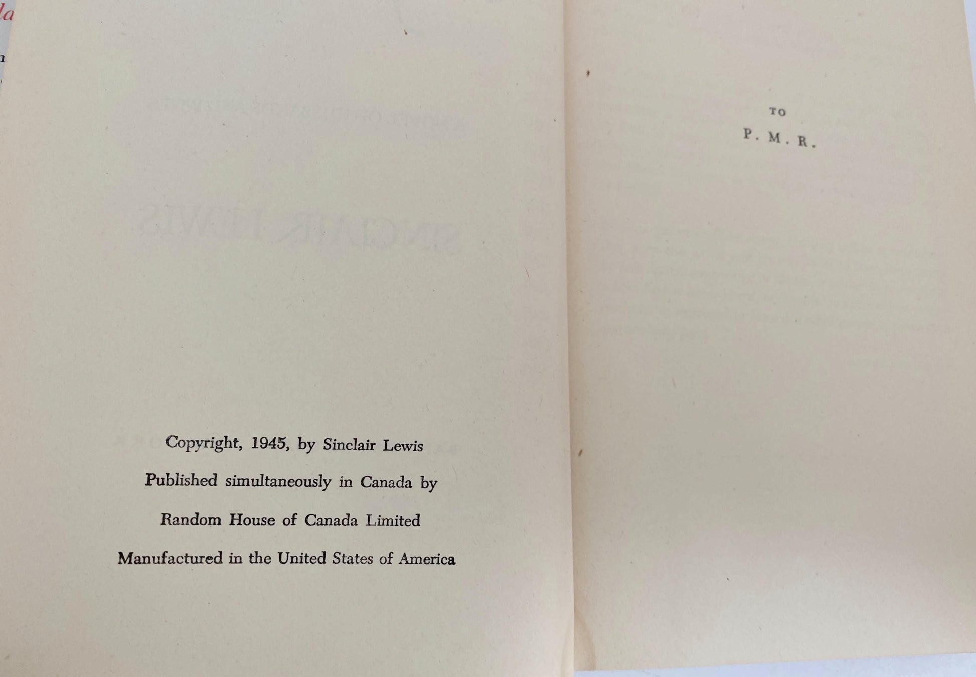 Vintage Book, Cass Timberlane, by Sinclair Lewis at Duckwells