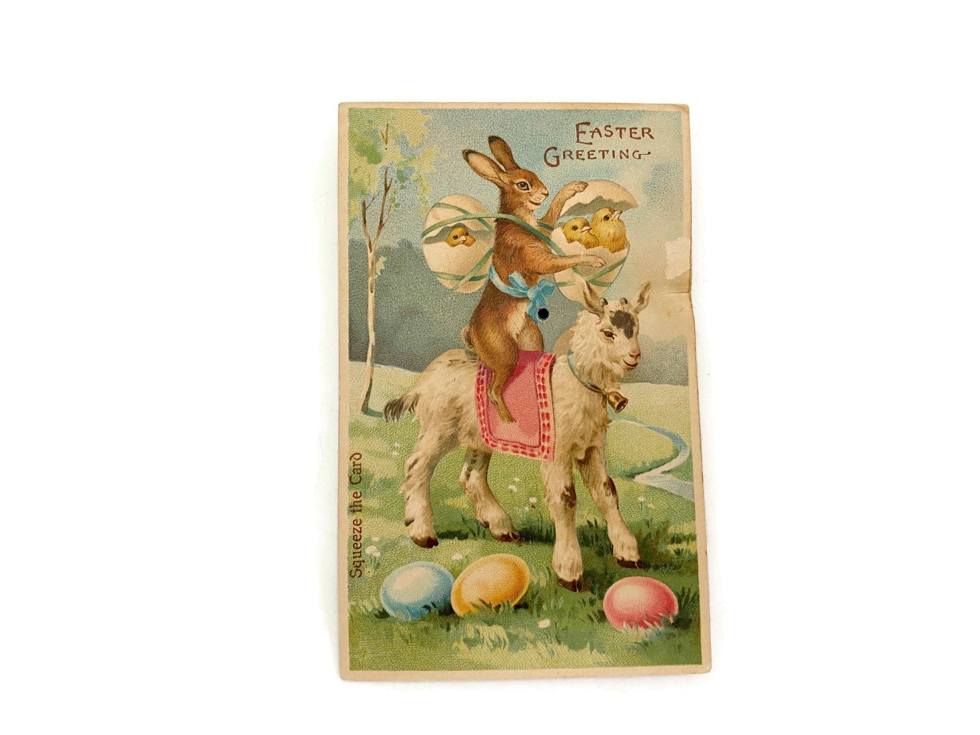 Antique Easter Postcard, Rare Squeaker Card at Duckwells