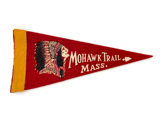 Vintage Mohawk Trail Pennant - Small Old Felt Travel Souvenir at Duckwells