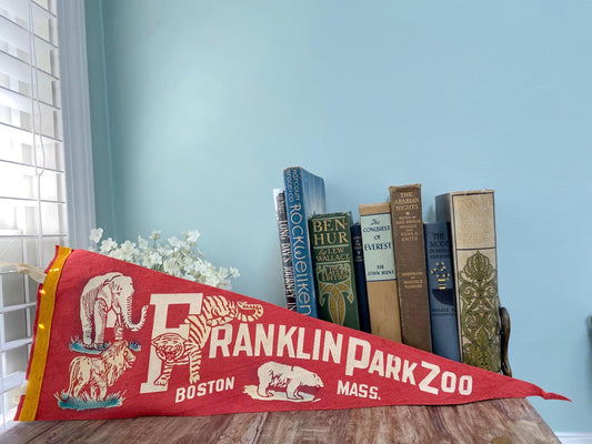 Vintage Boston Pennant Franklin Park Zoo Travel Souvenir at Duckwells
