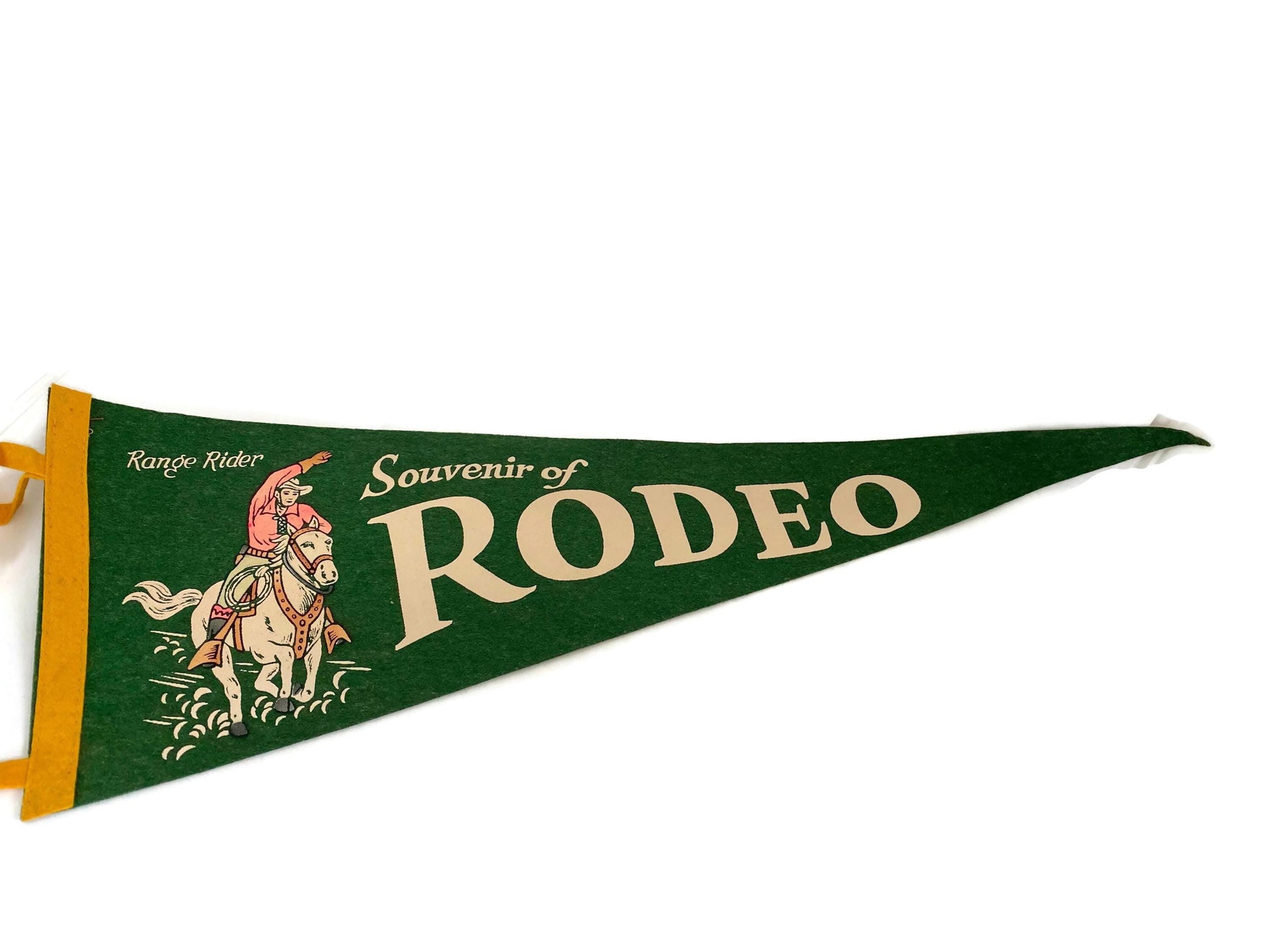 Vintage Souvenir of the Rodeo Large Felt Pennant at Duckwells
