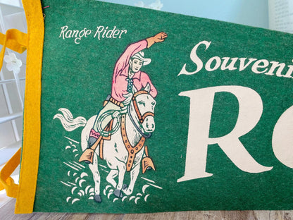 Vintage Souvenir of the Rodeo Large Felt Pennant at Duckwells