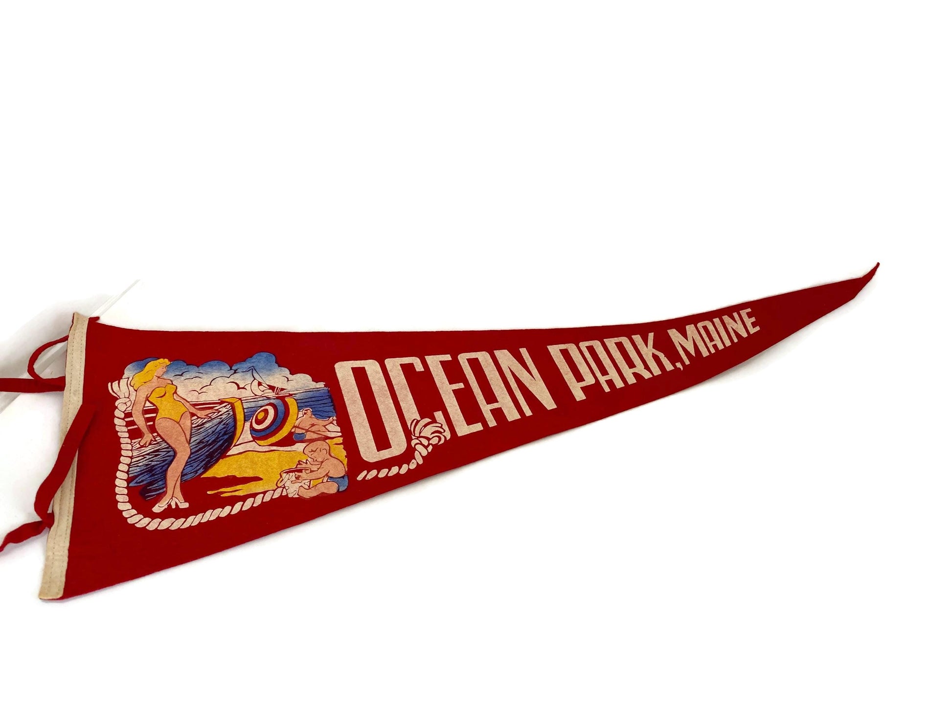 Vintage Ocean Park Maine Pennant at Duckwells
