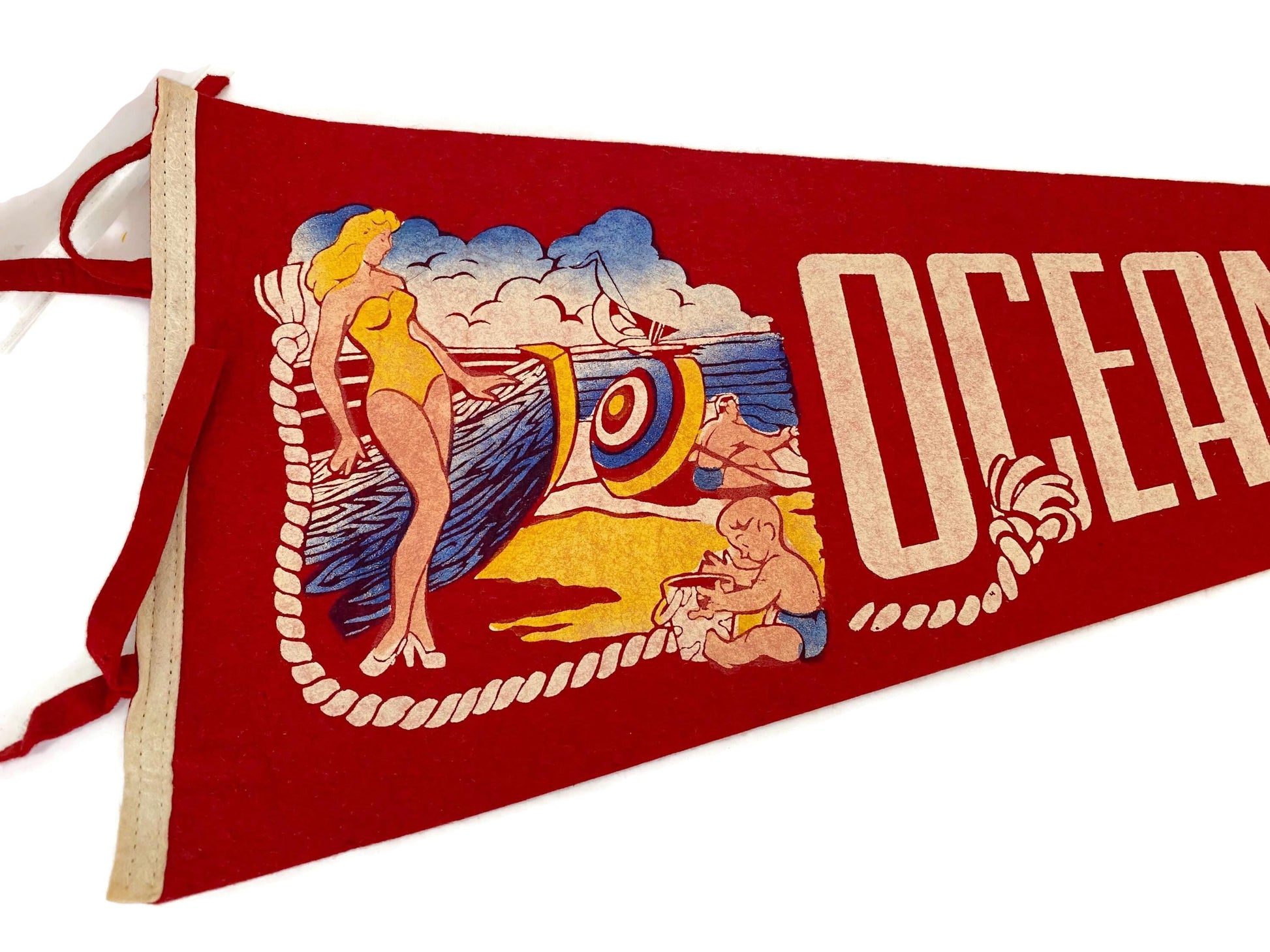 Vintage Ocean Park Maine Pennant at Duckwells