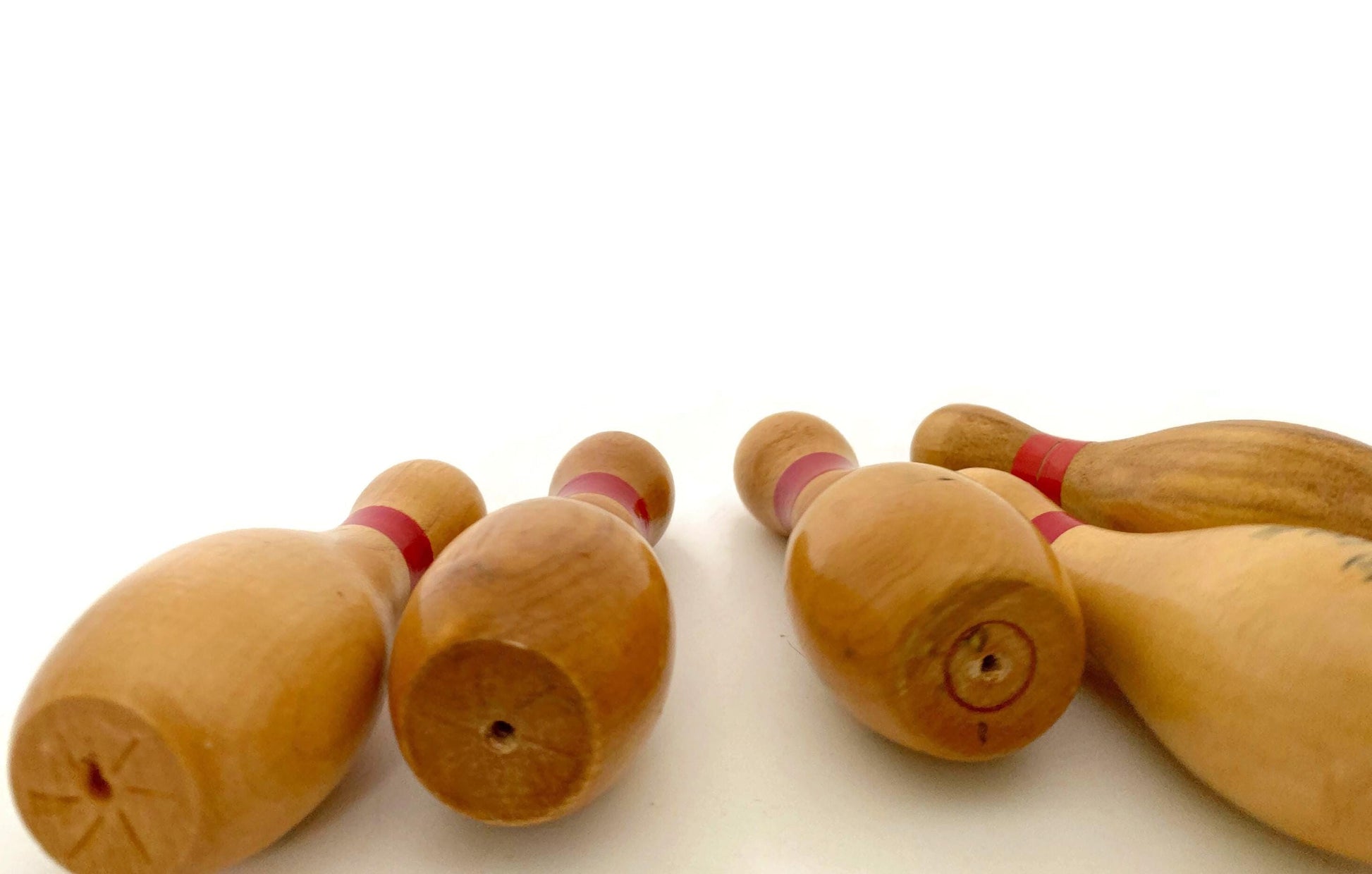 Vintage Mini Bowling Pin Set - Vintage Wooden League Participation Trophies at Duckwells